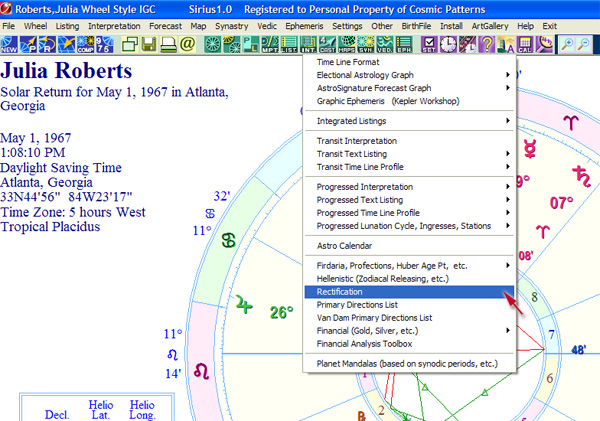 Natal Chart Rectification Online